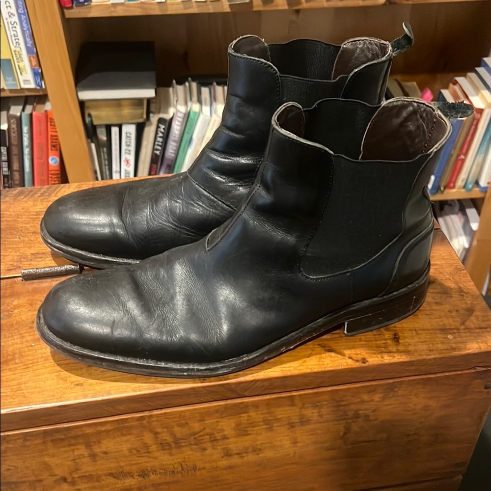 Men's Black Leather Ankle Boots